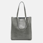 Women's Waxed Leather Structured Tote Shoulder Bag