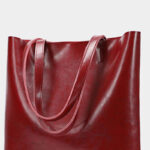 Women's Waxed Leather Structured Tote Shoulder Bag