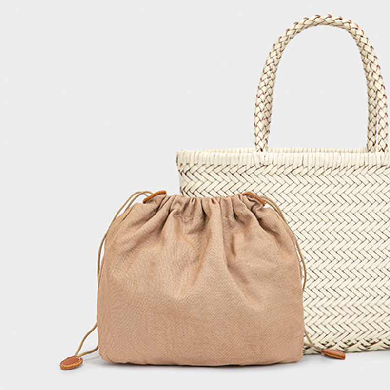 Women's Split Leather Woven Shoulder Crossbody Strap Tote Bag