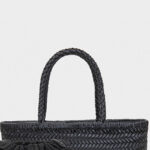 Women's Split Leather Woven Shoulder Crossbody Strap Tote Bag