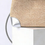 Women's Straw Metallic Leather Trim Woven Crossbody Tote Bag