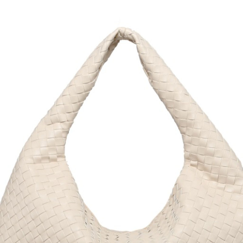 Women's Vegan Leather Woven Top Handle Shoulder Hobo Bag