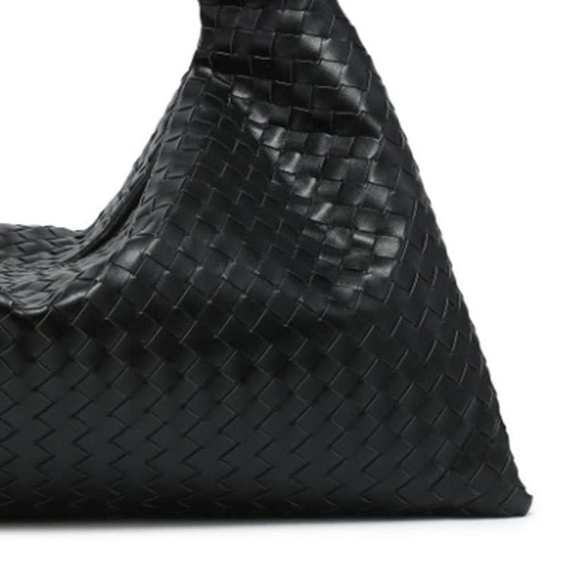 Women's Vegan Leather Woven Top Handle Shoulder Hobo Bag
