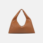 Women's Vegan Leather Woven Top Handle Shoulder Hobo Bag