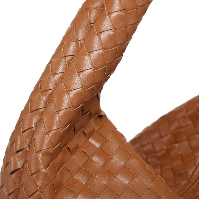 Women's Vegan Leather Woven Top Handle Shoulder Hobo Bag