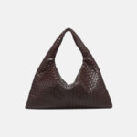 Women's Vegan Leather Woven Top Handle Shoulder Hobo Bag