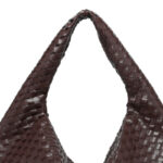 Women's Vegan Leather Woven Top Handle Shoulder Hobo Bag
