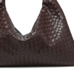 Women's Vegan Leather Woven Top Handle Shoulder Hobo Bag
