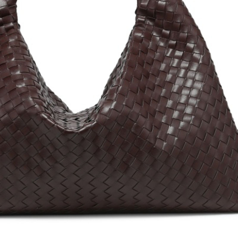 Women's Vegan Leather Woven Top Handle Shoulder Hobo Bag