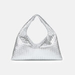 Women's Vegan Leather Woven Top Handle Shoulder Hobo Bag