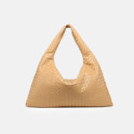 Women's Vegan Leather Woven Top Handle Shoulder Hobo Bag