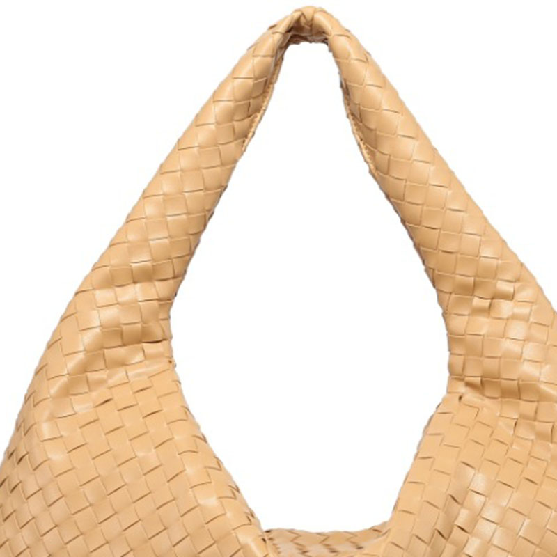 Women's Vegan Leather Woven Top Handle Shoulder Hobo Bag