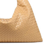 Women's Vegan Leather Woven Top Handle Shoulder Hobo Bag
