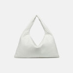 Women's Vegan Leather Woven Top Handle Shoulder Hobo Bag