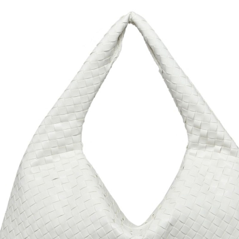 Women's Vegan Leather Woven Top Handle Shoulder Hobo Bag
