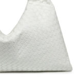 Women's Vegan Leather Woven Top Handle Shoulder Hobo Bag