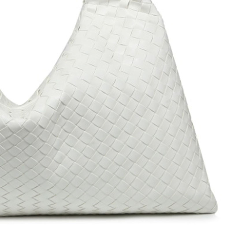Women's Vegan Leather Woven Top Handle Shoulder Hobo Bag