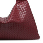 Women's Vegan Leather Woven Top Handle Shoulder Hobo Bag