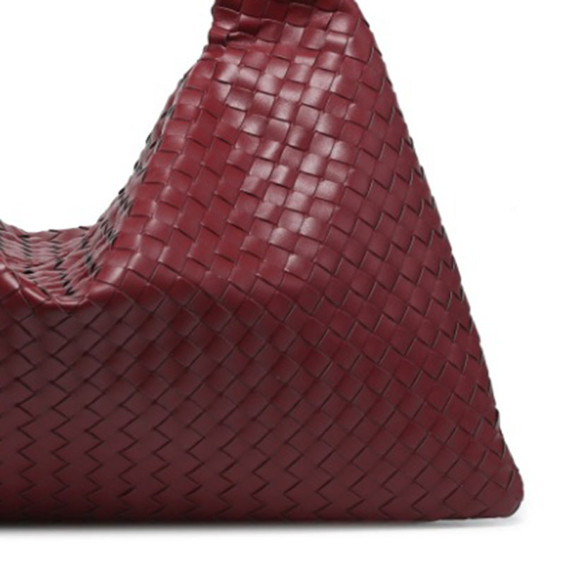 Women's Vegan Leather Woven Top Handle Shoulder Hobo Bag