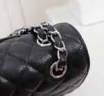 Women's Pebbled Cowhide Leather Quilted Chains Bags - Silver Hardware