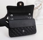Women's Pebbled Cowhide Leather Quilted Chains Bags - Silver Hardware