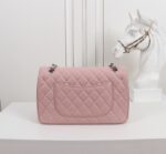 Women's Pebbled Cowhide Leather Quilted Chains Bags - Silver Hardware