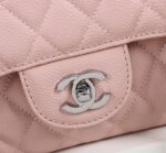 Women's Pebbled Cowhide Leather Quilted Chains Bags - Silver Hardware