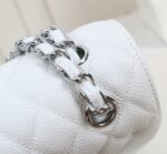 Women's Pebbled Cowhide Leather Quilted Chains Bags - Silver Hardware