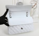 Women's Pebbled Cowhide Leather Quilted Chains Bags - Silver Hardware
