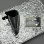 Women's Pebbled Lambskin Quilted Flap Wallets Card Holders