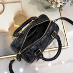 Women's Quilted Cowhide Leather Top Handle Boston Bags 20 - Gold Hardware