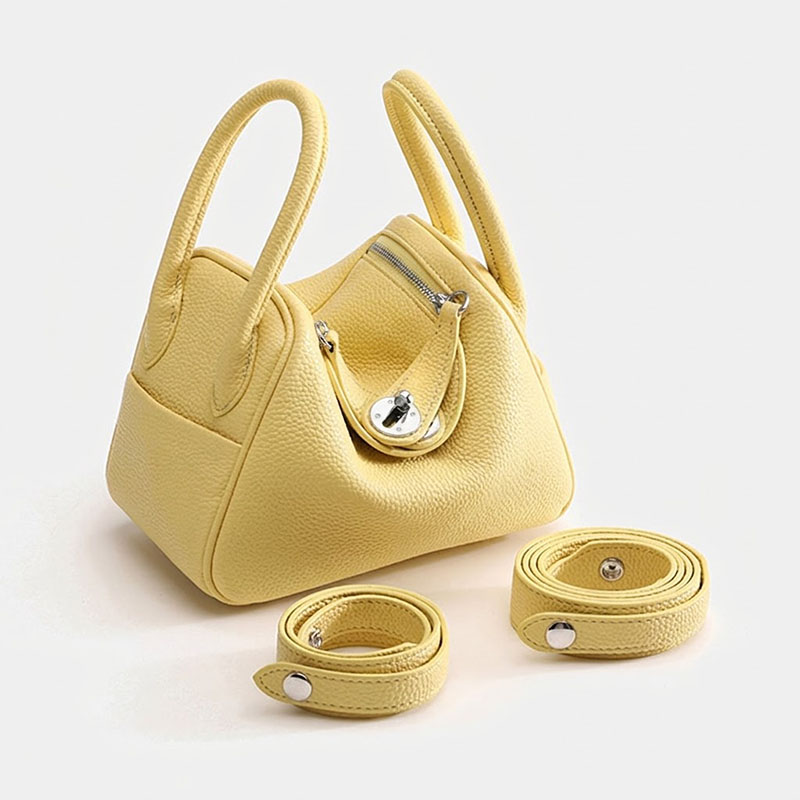 Women's Vegan Leather Pebbled Structured Shoulder Top Handle Bag
