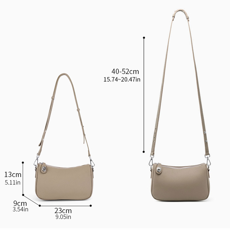 Women's Cowhide Pebbled Zip Shoulder Crossbody Bag