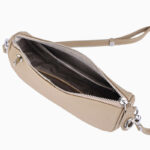 Women's Cowhide Pebbled Zip Shoulder Crossbody Bag