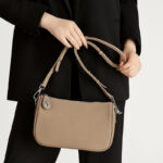 Women's Cowhide Pebbled Zip Shoulder Crossbody Bag