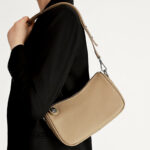 Women's Cowhide Pebbled Zip Shoulder Crossbody Bag