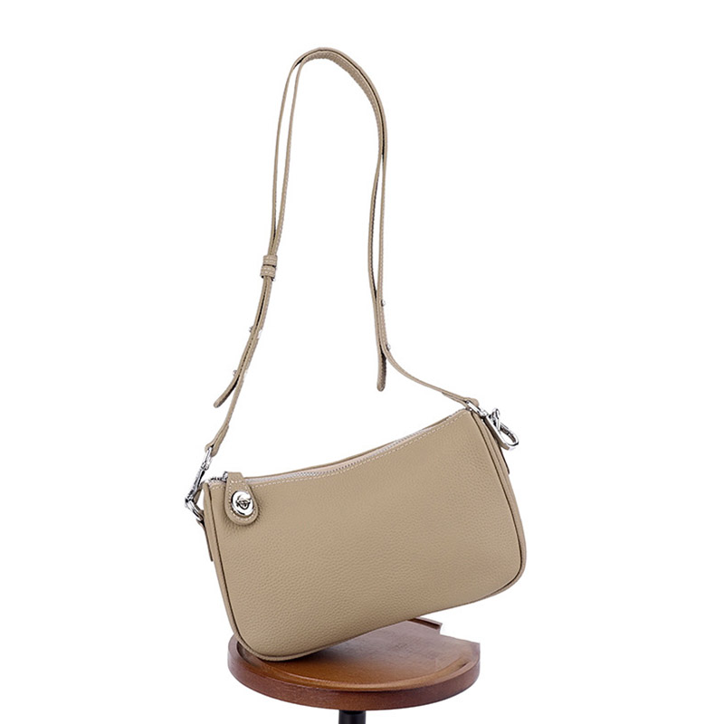 Women's Cowhide Pebbled Zip Shoulder Crossbody Bag