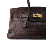 Women's Croc Embossed Full-Grain Leather Horizontal Top Handle Bag