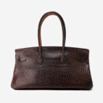 Women's Croc Embossed Full-Grain Leather Horizontal Top Handle Bag