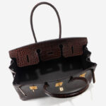 Women's Croc Embossed Full-Grain Leather Horizontal Top Handle Bag