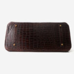 Women's Croc Embossed Full-Grain Leather Horizontal Top Handle Bag