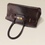 Women's Croc Embossed Full-Grain Leather Horizontal Top Handle Bag