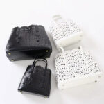 Women's Split Leather Perforated Crossbody Tote Bag