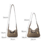 Women's Full-Grain Leather Pebbled Crossbody Shoulder Top Handle Bag