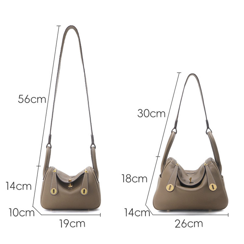 Women's Full-Grain Leather Pebbled Crossbody Shoulder Top Handle Bag