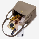 Women's Full-Grain Leather Pebbled Crossbody Shoulder Top Handle Bag