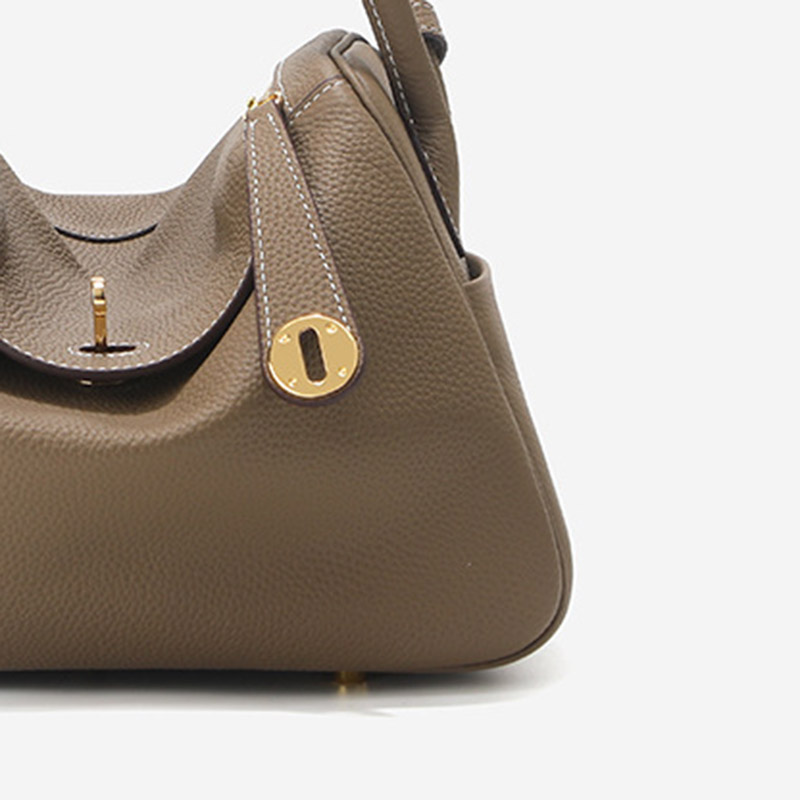 Women's Full-Grain Leather Pebbled Crossbody Shoulder Top Handle Bag