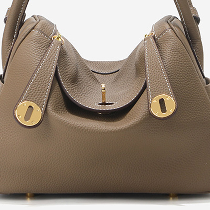 Women's Full-Grain Leather Pebbled Crossbody Shoulder Top Handle Bag