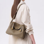 Women's Full-Grain Leather Pebbled Crossbody Shoulder Top Handle Bag