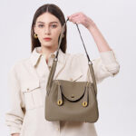 Women's Full-Grain Leather Pebbled Crossbody Shoulder Top Handle Bag
